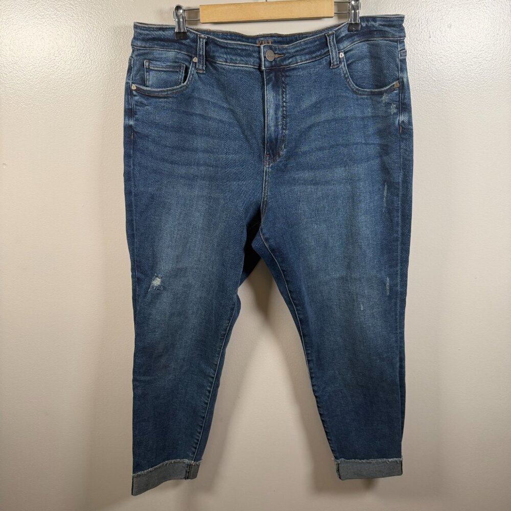 Kut from the Kloth High Rise Ankle Straight Leg Jeans Size 18W Blue Denim